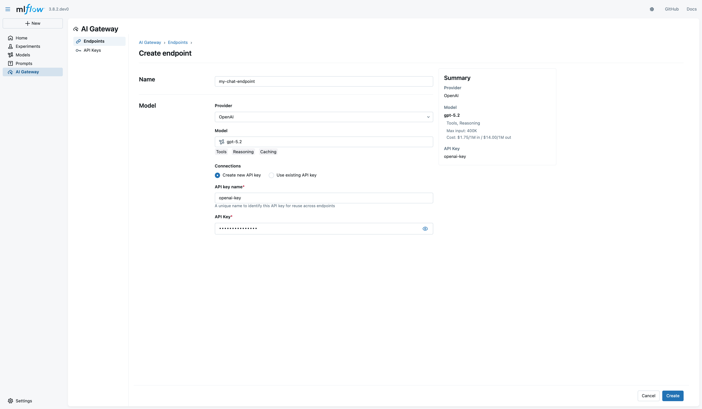 Create Endpoint