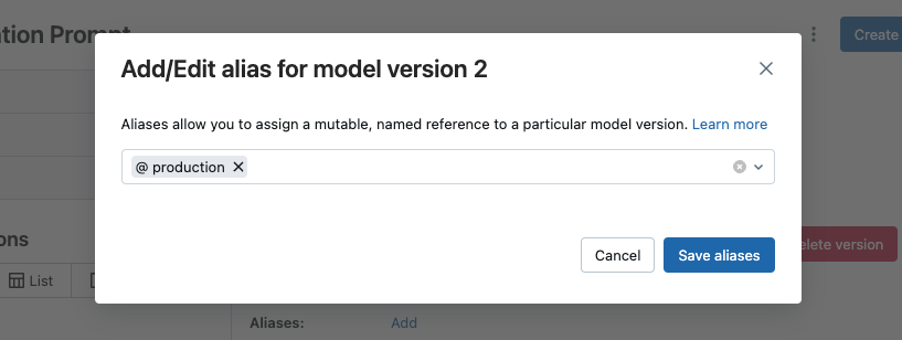 Create Prompt Alias