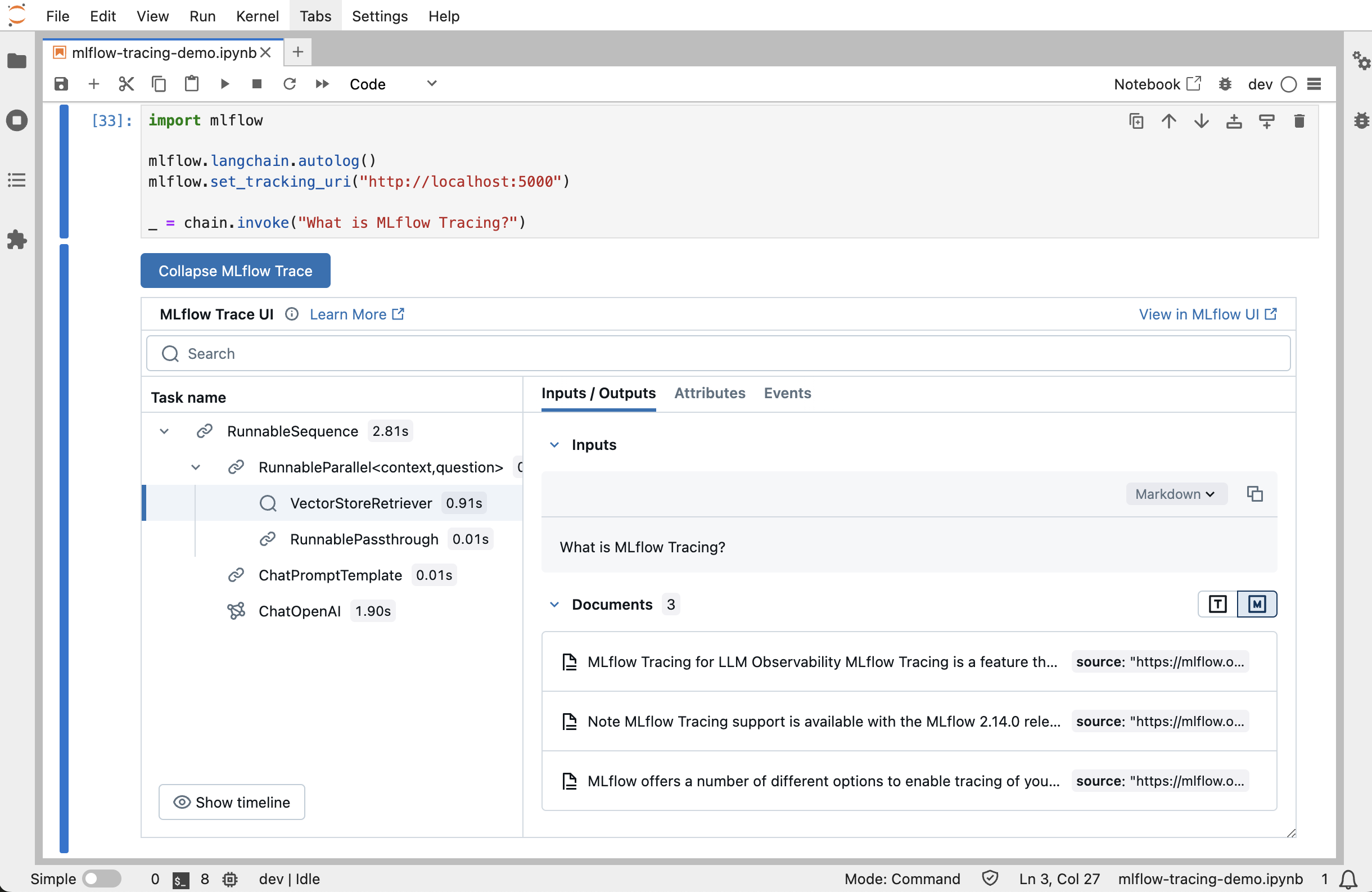 Jupyter Trace UI