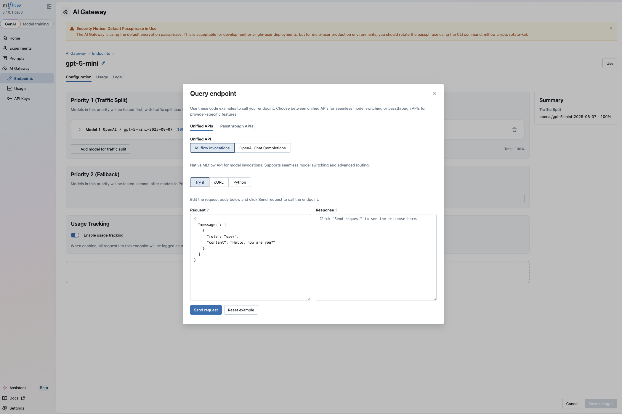 Usage Modal