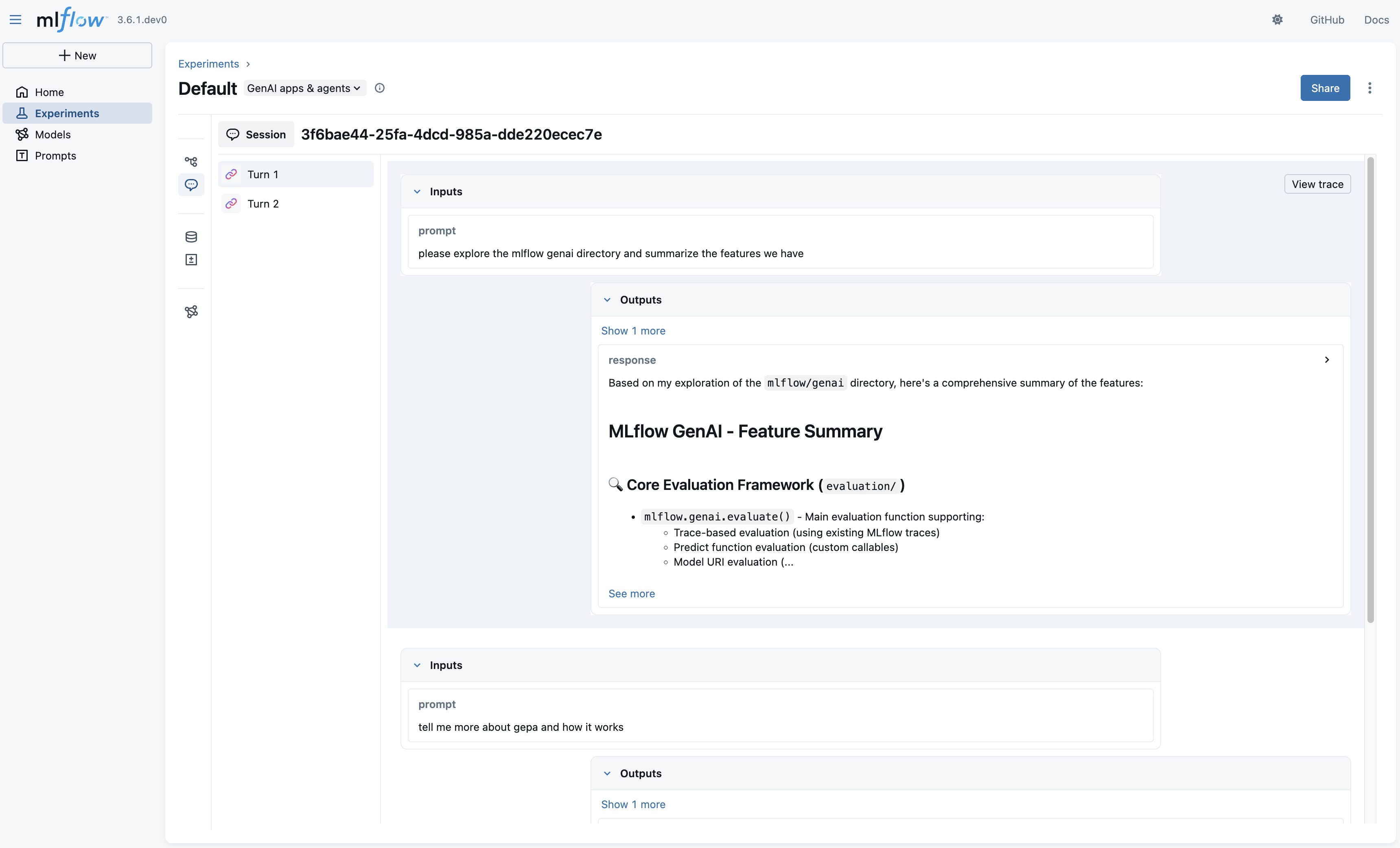 Sessions View UI