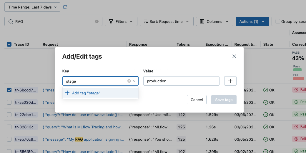 Editing tags